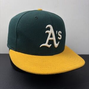 Oakland Athletics New Era 59FIFTY MLB Baseball Fitted Hat 7 1/4 Green Gold Cap